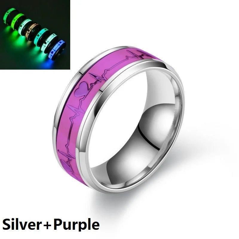 Luminous Love Heart With EKG - Glow Ring