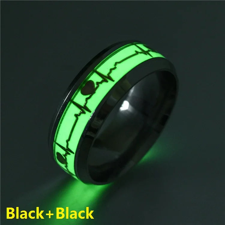 Luminous Love Heart With EKG - Glow Ring